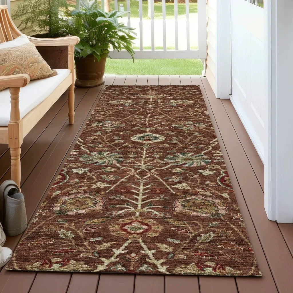 LOOMLAN Rugs Muse Orange Washable Indoor-Outdoor Rug
