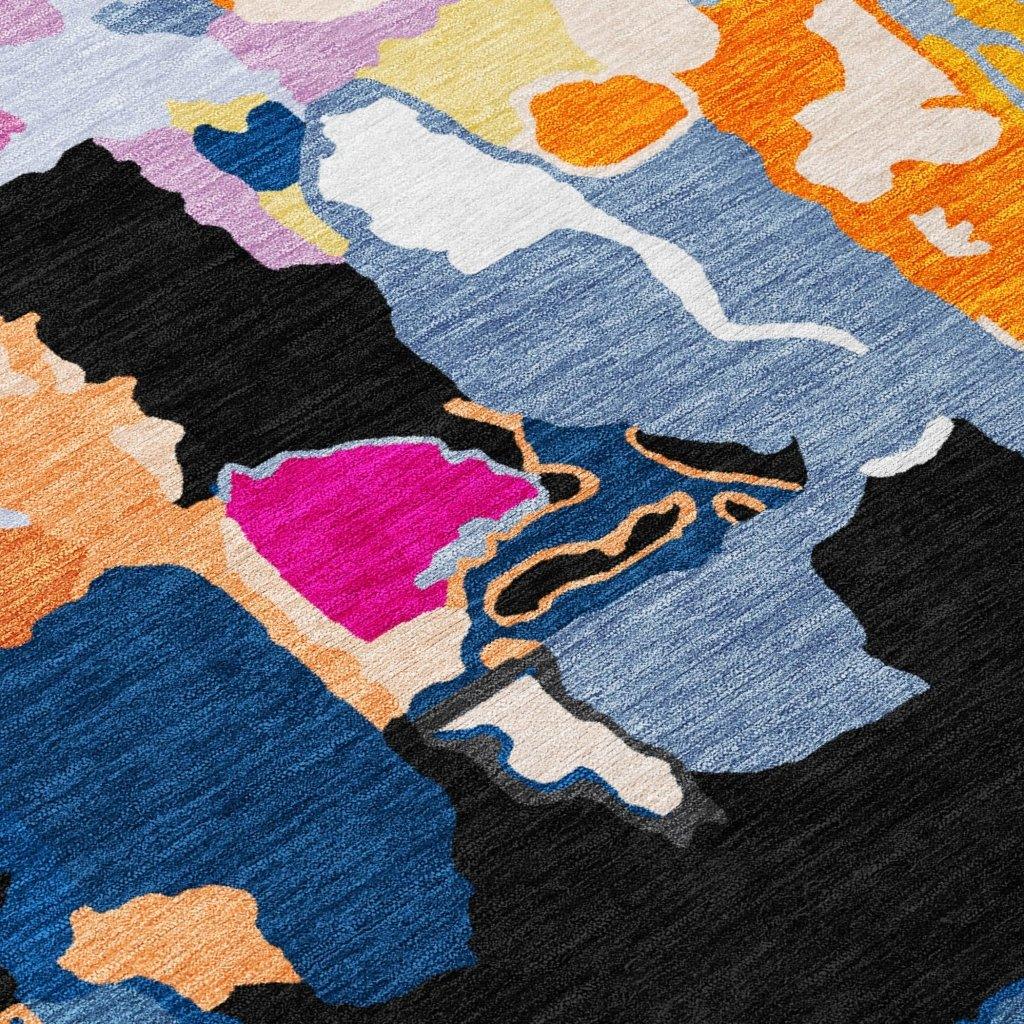 LOOMLAN Rugs Mysa Black Washable Indoor-Outdoor Rug
