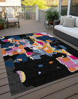 LOOMLAN Rugs Mysa Black Washable Indoor-Outdoor Rug