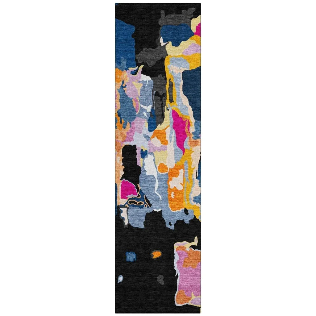 LOOMLAN Rugs Mysa Black Washable Indoor-Outdoor Rug