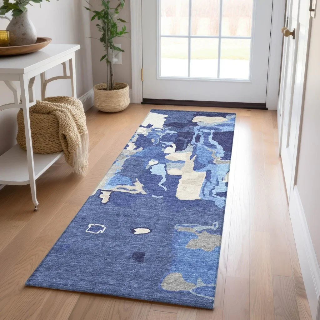 LOOMLAN Rugs Mysa Blue Washable Indoor-Outdoor Rug