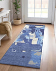 LOOMLAN Rugs Mysa Blue Washable Indoor-Outdoor Rug