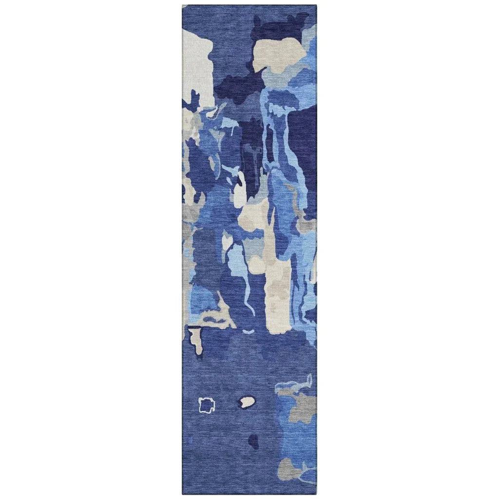 LOOMLAN Rugs Mysa Blue Washable Indoor-Outdoor Rug