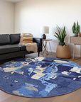 LOOMLAN Rugs Mysa Blue Washable Indoor-Outdoor Rug