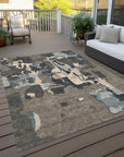 LOOMLAN Rugs Mysa Brown Washable Indoor-Outdoor Rug