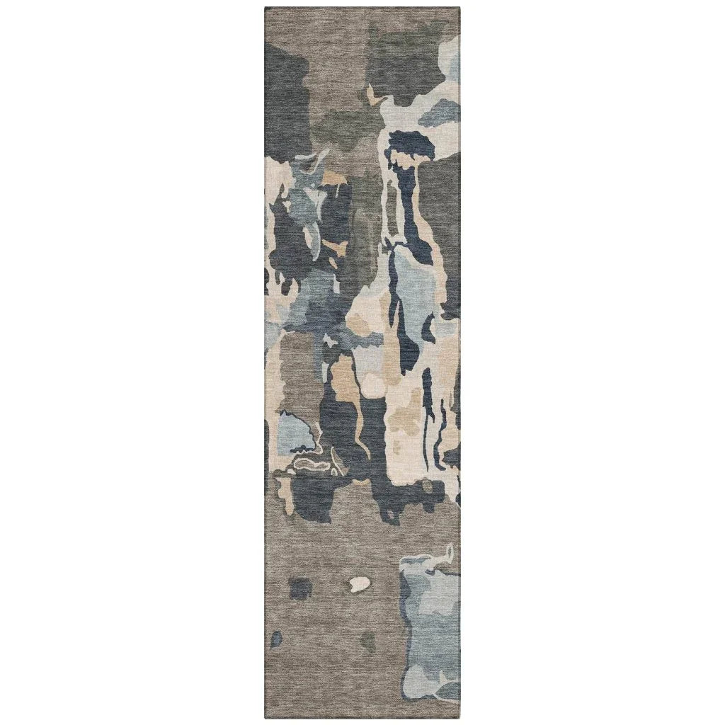 LOOMLAN Rugs Mysa Brown Washable Indoor-Outdoor Rug