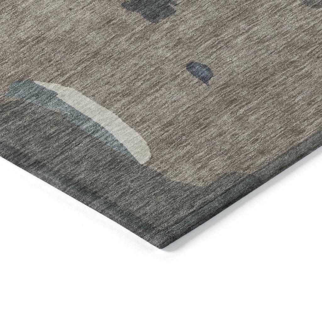 LOOMLAN Rugs Mysa Brown Washable Indoor-Outdoor Rug