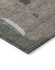 LOOMLAN Rugs Mysa Brown Washable Indoor-Outdoor Rug