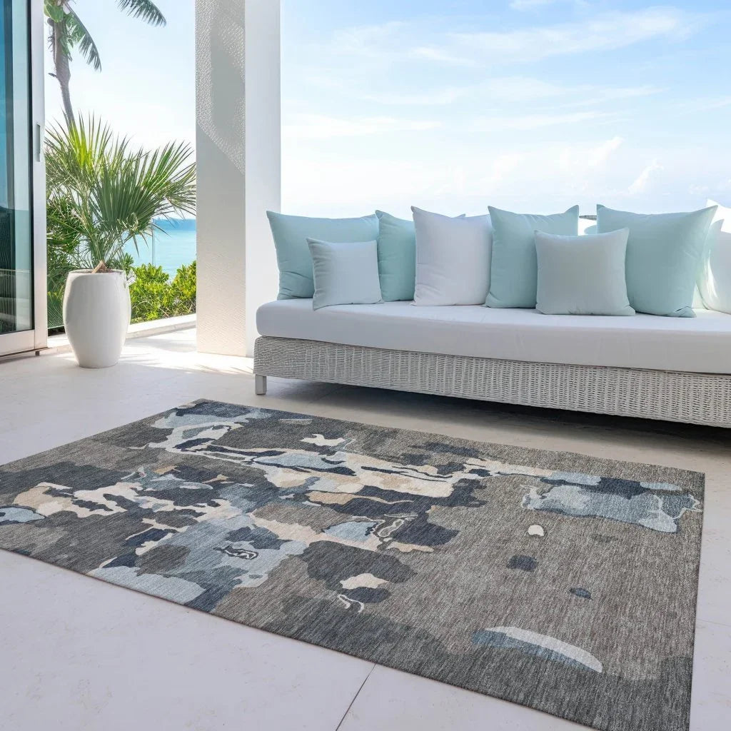 LOOMLAN Rugs Mysa Brown Washable Indoor-Outdoor Rug