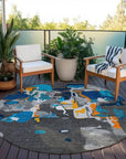 LOOMLAN Rugs Mysa Charcoal Washable Indoor-Outdoor Rug