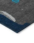 LOOMLAN Rugs Mysa Charcoal Washable Indoor-Outdoor Rug