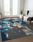 LOOMLAN Rugs Mysa Charcoal Washable Indoor-Outdoor Rug