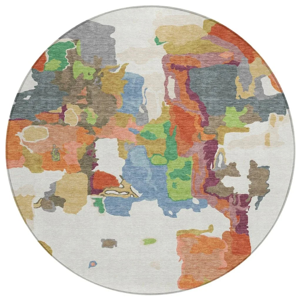 LOOMLAN Rugs Mysa Ivory Washable Indoor-Outdoor Rug