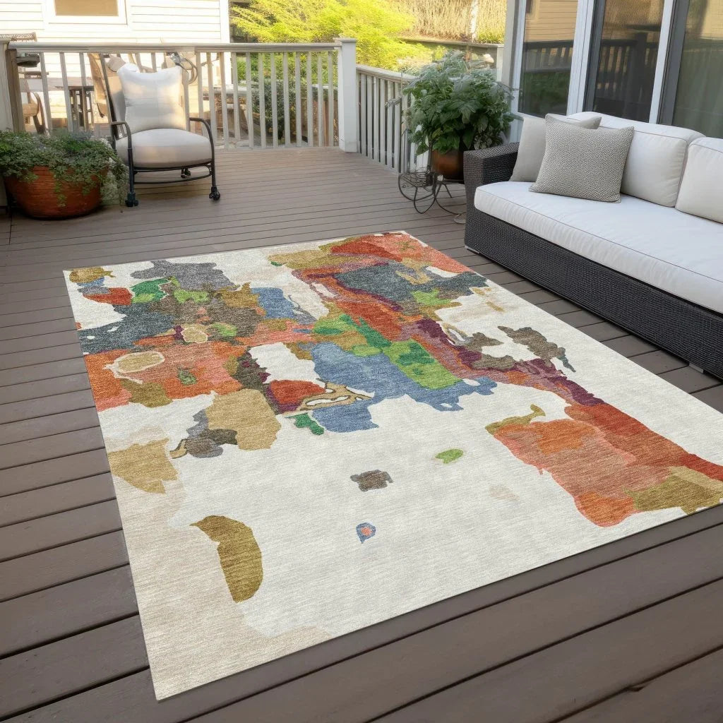 LOOMLAN Rugs Mysa Ivory Washable Indoor-Outdoor Rug