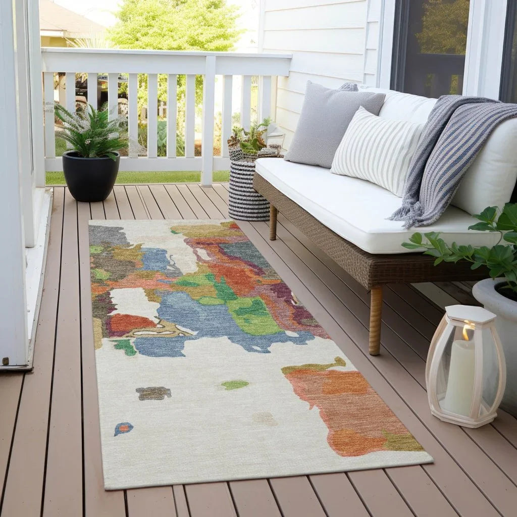 LOOMLAN Rugs Mysa Ivory Washable Indoor-Outdoor Rug