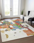 LOOMLAN Rugs Mysa Ivory Washable Indoor-Outdoor Rug