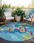 LOOMLAN Rugs Mysa Teal Washable Indoor-Outdoor Rug