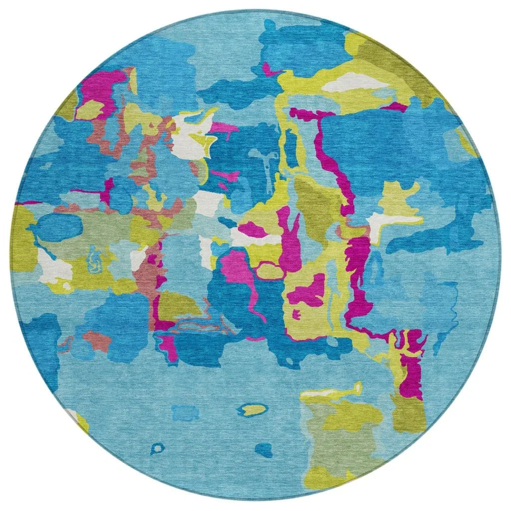 LOOMLAN Rugs Mysa Teal Washable Indoor-Outdoor Rug
