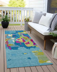 LOOMLAN Rugs Mysa Teal Washable Indoor-Outdoor Rug