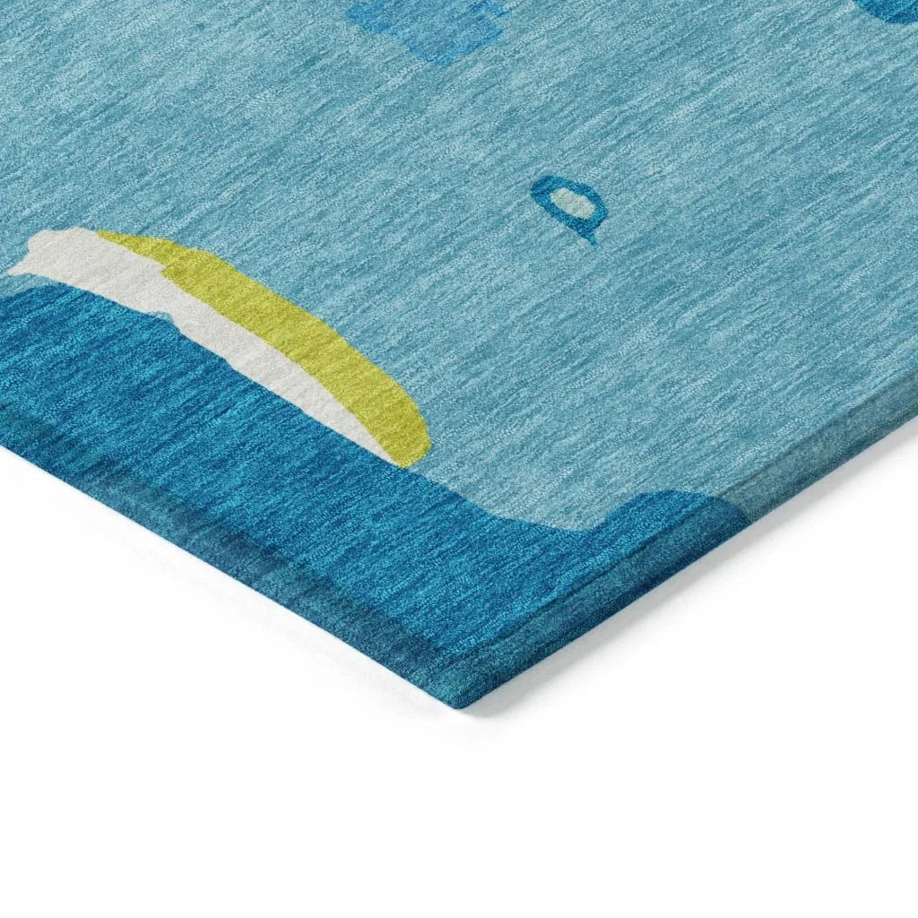 LOOMLAN Rugs Mysa Teal Washable Indoor-Outdoor Rug