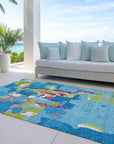 LOOMLAN Rugs Mysa Teal Washable Indoor-Outdoor Rug