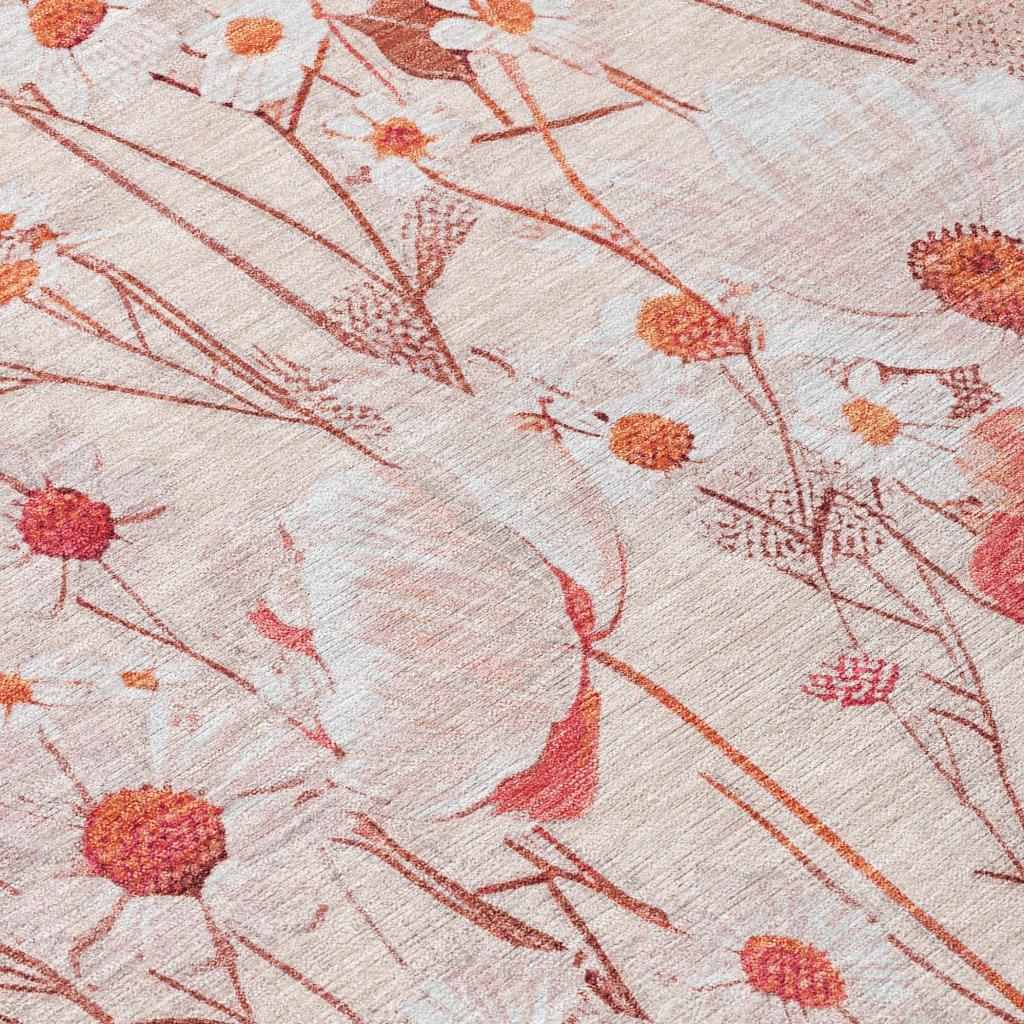 LOOMLAN Rugs Nafeza Orange Washable Indoor-Outdoor Rug
