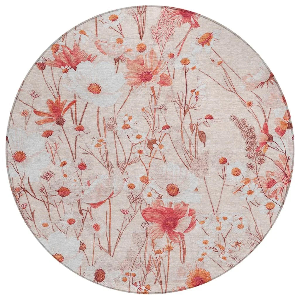LOOMLAN Rugs Nafeza Orange Washable Indoor-Outdoor Rug