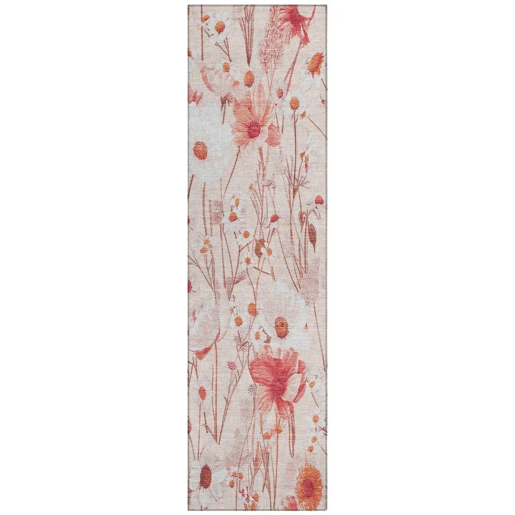 LOOMLAN Rugs Nafeza Orange Washable Indoor-Outdoor Rug