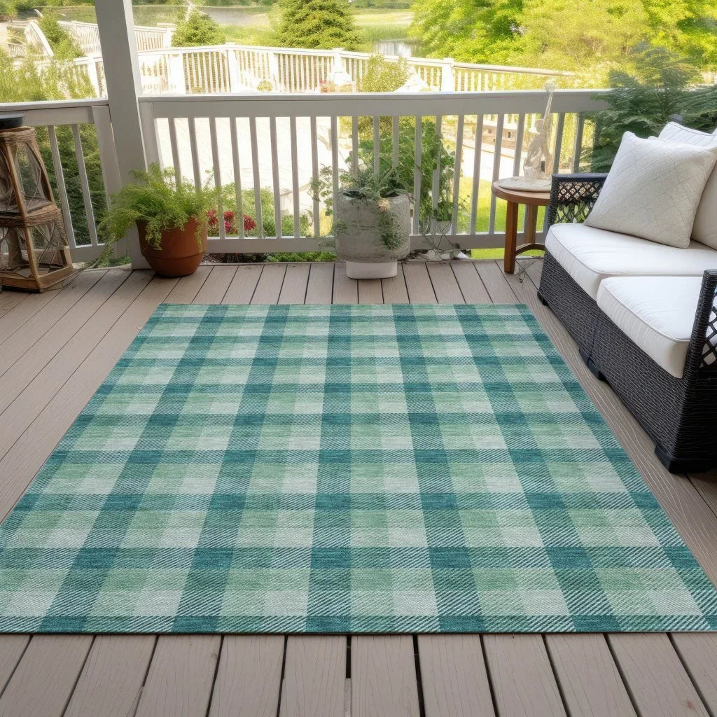 LOOMLAN Rugs Nahlia Blue Washable Indoor-Outdoor Rug