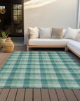 LOOMLAN Rugs Nahlia Blue Washable Indoor-Outdoor Rug