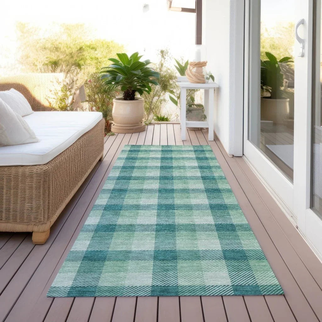 LOOMLAN Rugs Nahlia Blue Washable Indoor-Outdoor Rug