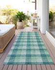LOOMLAN Rugs Nahlia Blue Washable Indoor-Outdoor Rug