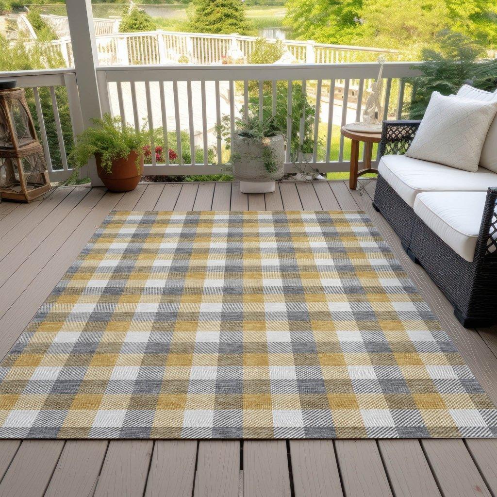 LOOMLAN Rugs Nahlia Gray Washable Indoor-Outdoor Rug