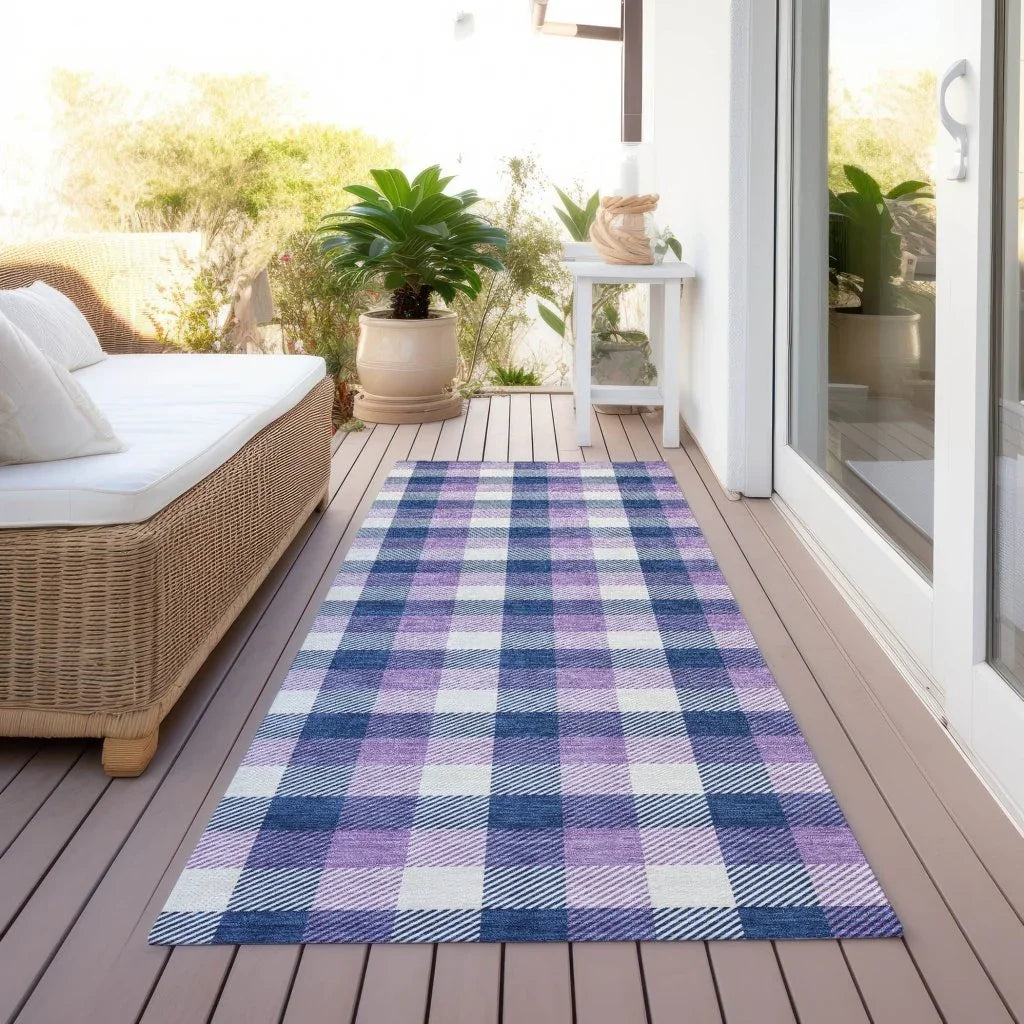 LOOMLAN Rugs Nahlia Navy Washable Indoor-Outdoor Rug