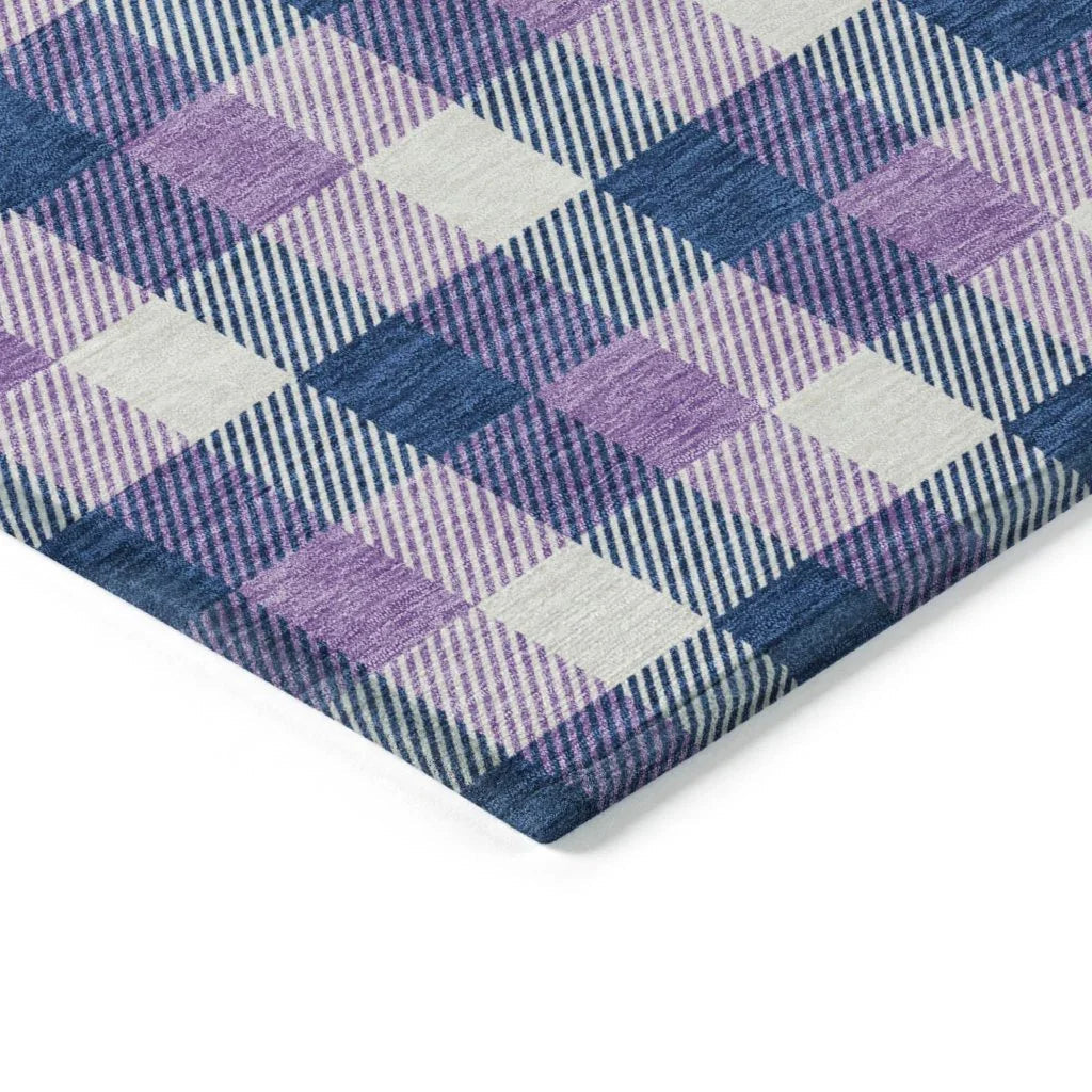 LOOMLAN Rugs Nahlia Navy Washable Indoor-Outdoor Rug