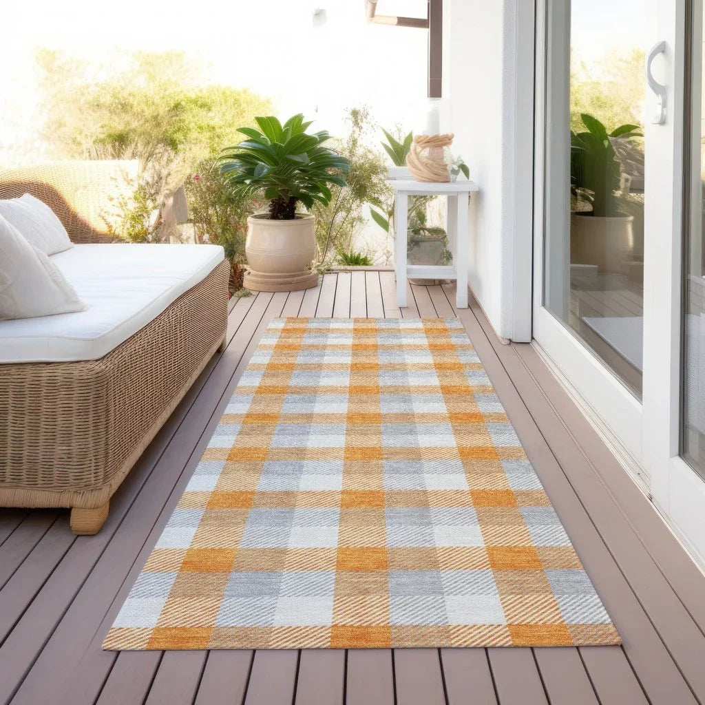 LOOMLAN Rugs Nahlia Orange Washable Indoor-Outdoor Rug