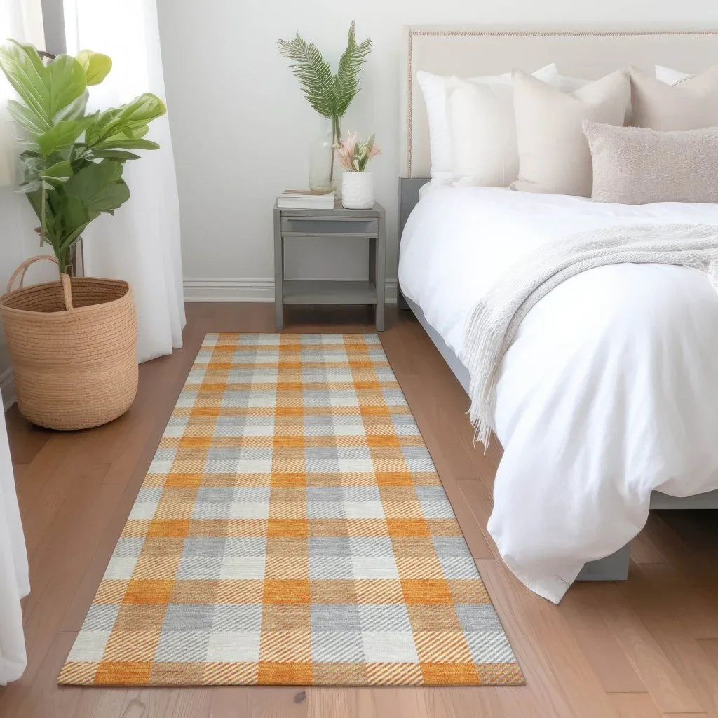 LOOMLAN Rugs Nahlia Orange Washable Indoor-Outdoor Rug