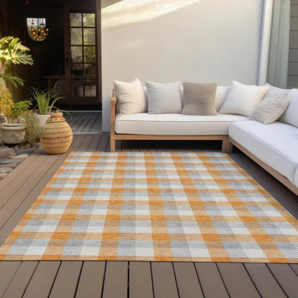 LOOMLAN Rugs Nahlia Orange Washable Indoor-Outdoor Rug