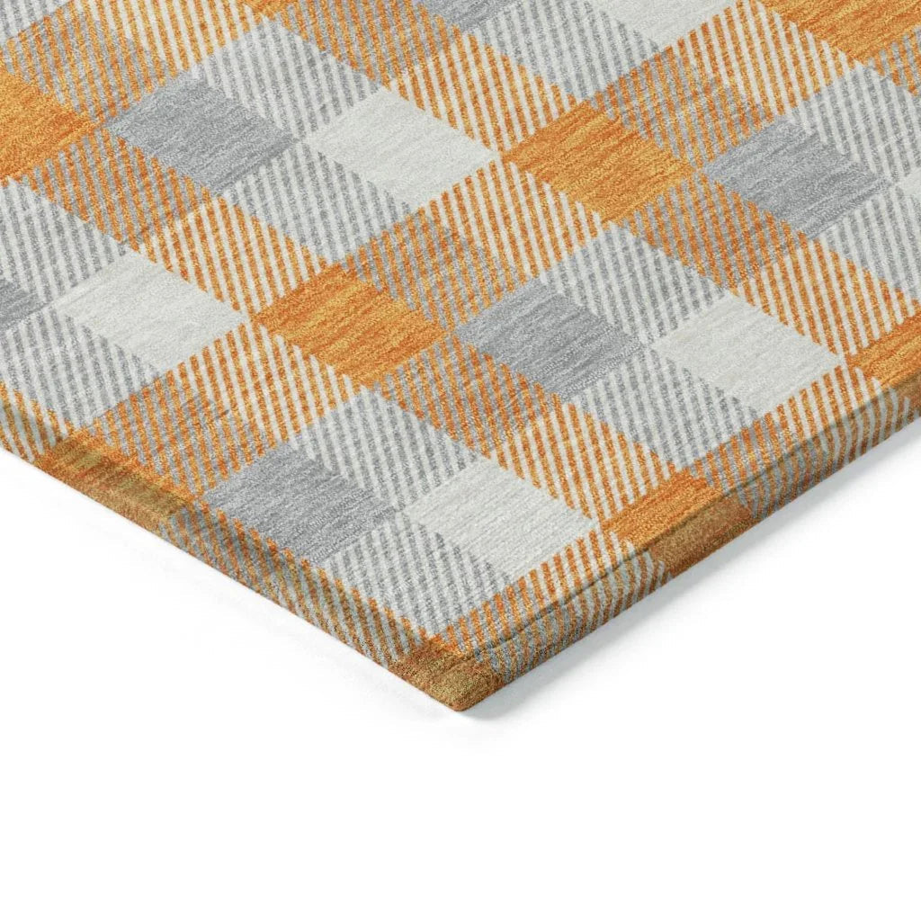 LOOMLAN Rugs Nahlia Orange Washable Indoor-Outdoor Rug