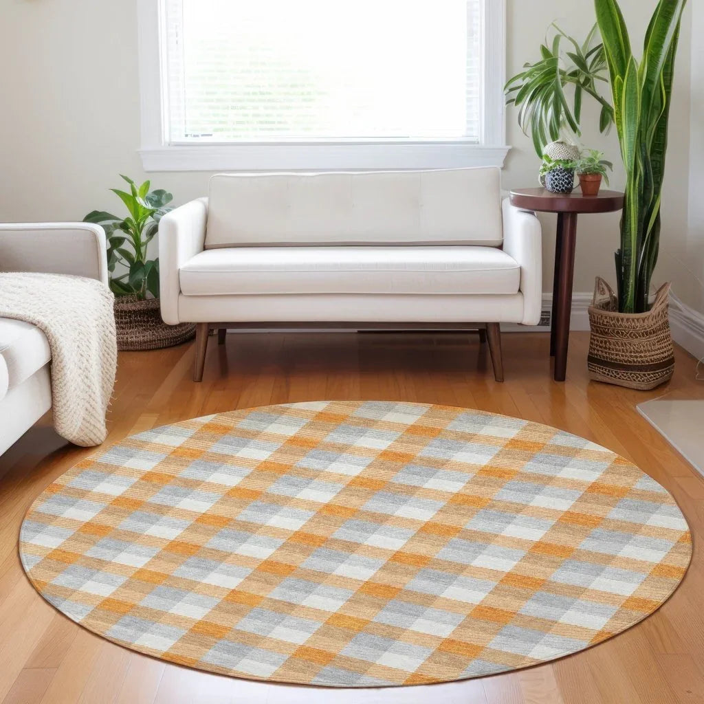 LOOMLAN Rugs Nahlia Orange Washable Indoor-Outdoor Rug