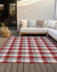 LOOMLAN Rugs Nahlia Red Washable Indoor-Outdoor Rug
