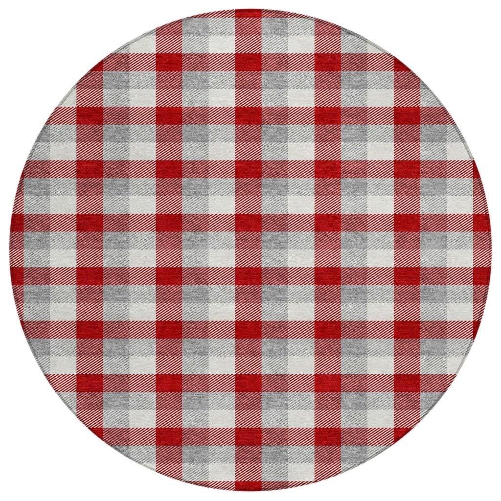 LOOMLAN Rugs Nahlia Red Washable Indoor-Outdoor Rug
