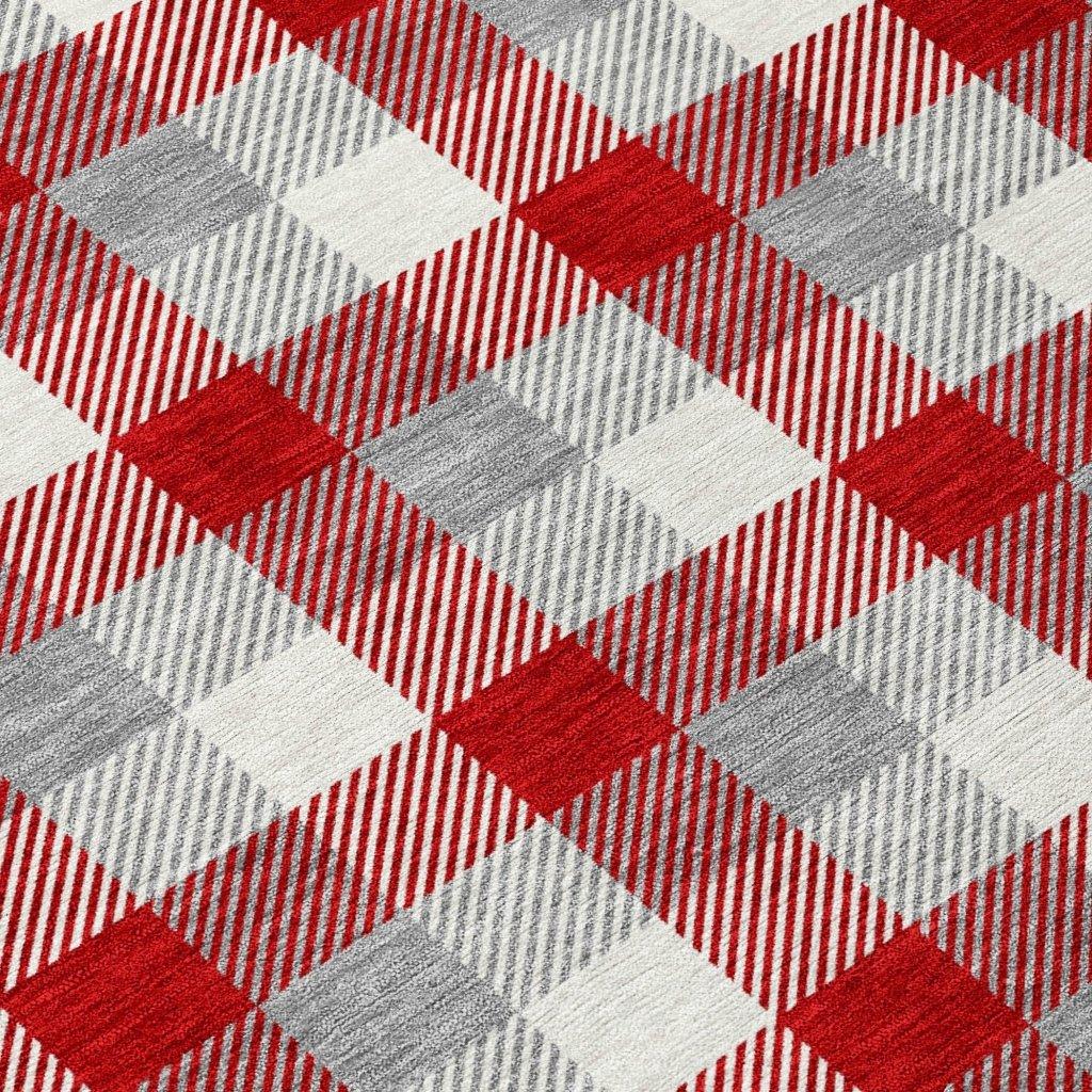 LOOMLAN Rugs Nahlia Red Washable Indoor-Outdoor Rug