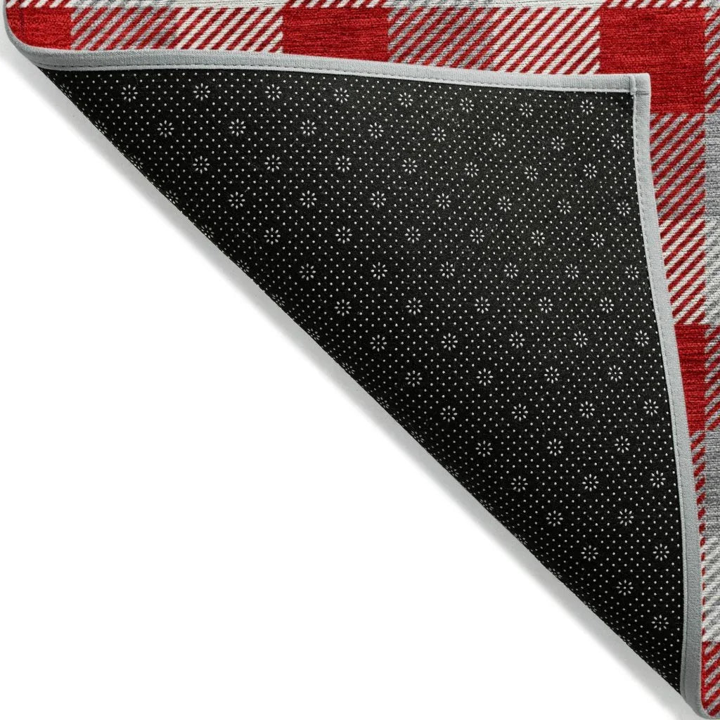 LOOMLAN Rugs Nahlia Red Washable Indoor-Outdoor Rug