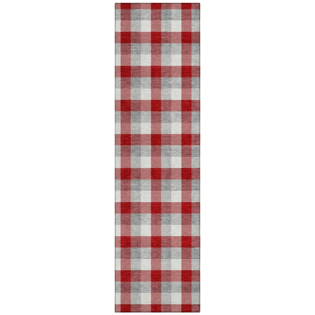 LOOMLAN Rugs Nahlia Red Washable Indoor-Outdoor Rug