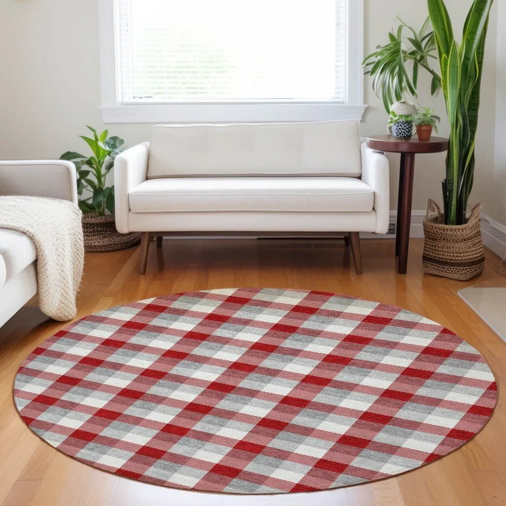LOOMLAN Rugs Nahlia Red Washable Indoor-Outdoor Rug