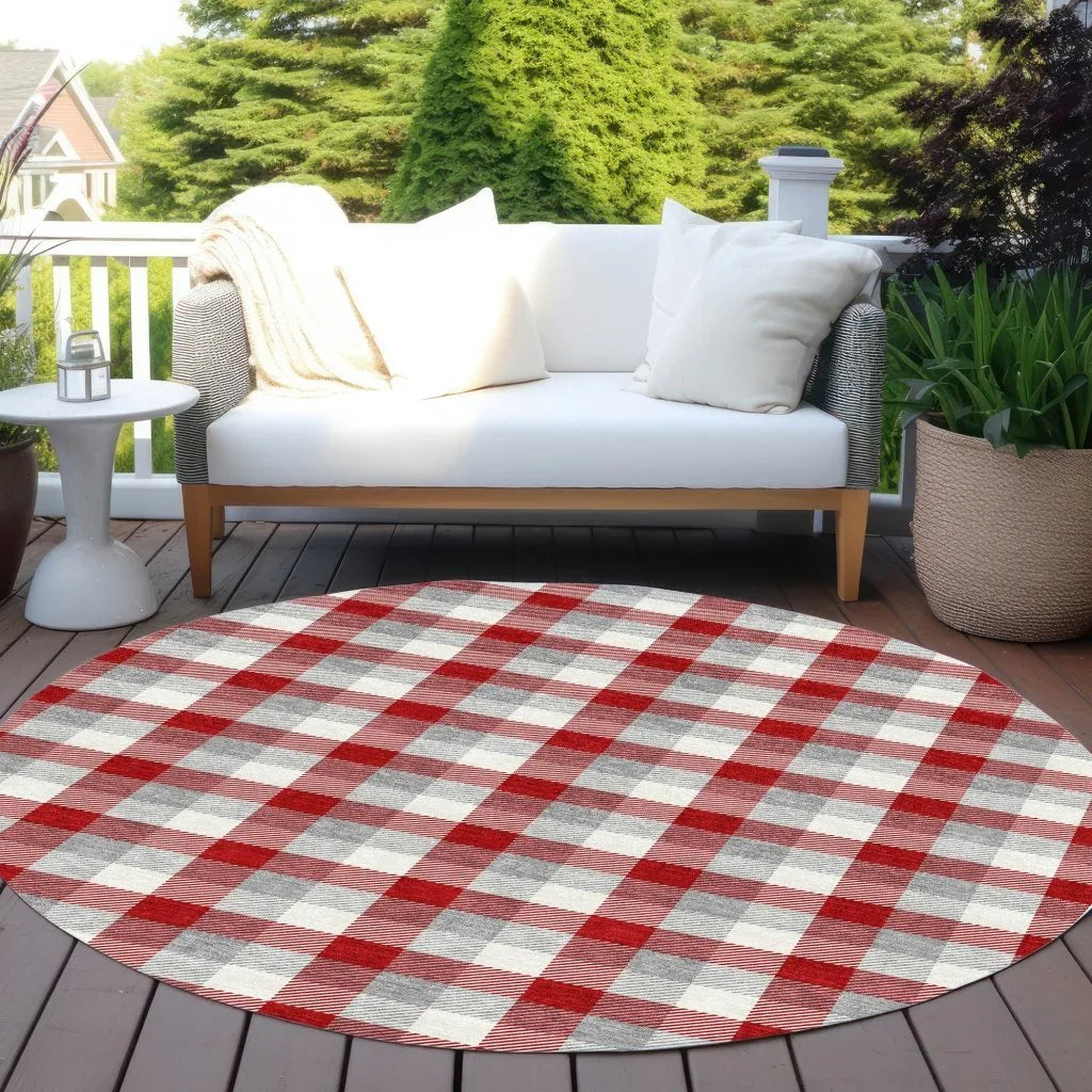 LOOMLAN Rugs Nahlia Red Washable Indoor-Outdoor Rug