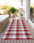 LOOMLAN Rugs Nahlia Red Washable Indoor-Outdoor Rug