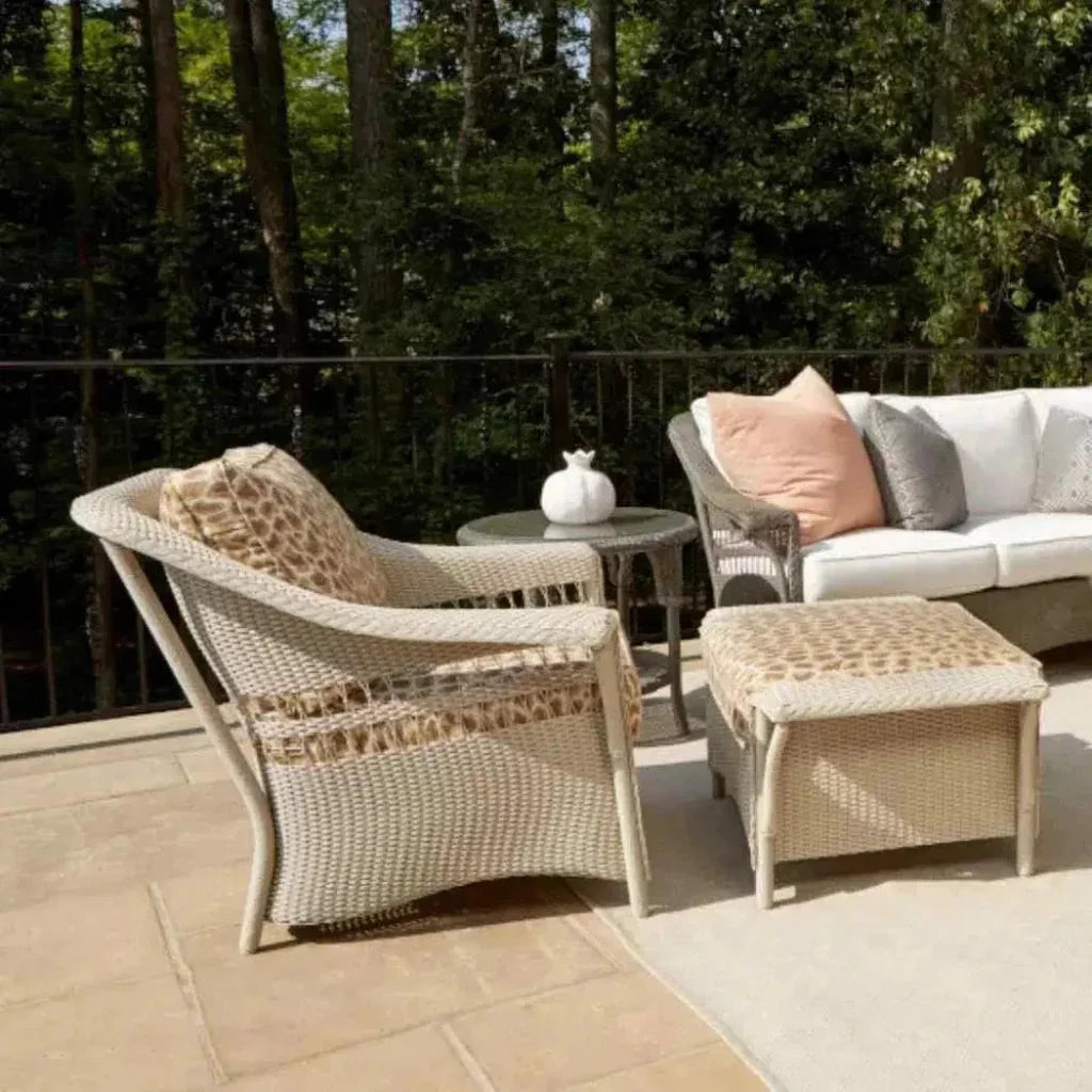 Nantucket Ottoman Premium Wicker Furniture - LOOMLAN - Lloyd Flanders - Outdoor Ottomans