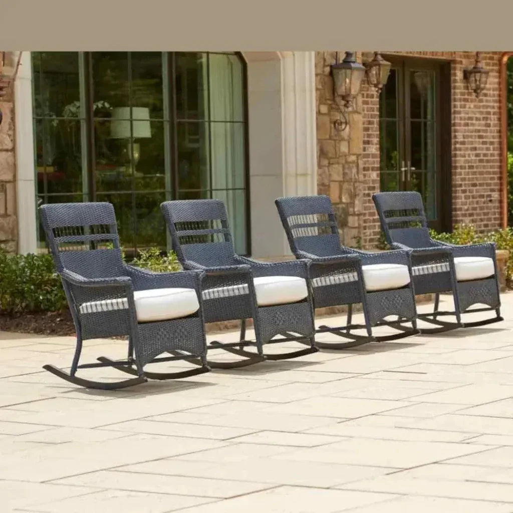 Nantucket Porch Rocker Premium Wicker Furniture - LOOMLAN - Lloyd Flanders - Outdoor Lounge Chairs